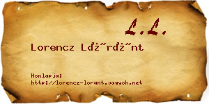 Lorencz Lóránt névjegykártya