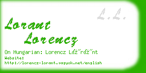 lorant lorencz business card
